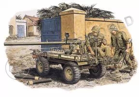Склеиваемая пластиковая модель Американский транспортер M274 MULE with 106 mm R.R. and crew (Hue City, VIetnam 1968). Масштаб 1:35
