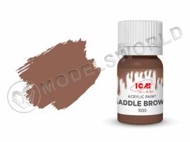Акриловая краска ICM, цвет Коричневое седло (Saddle Brown), 12 мл