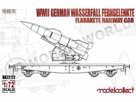 Склеиваемая пластиковая модель Немецкая зенитная управляемая ракета Wasserfall на железнодорожной платформе IIМВ. Масштаб 1:72