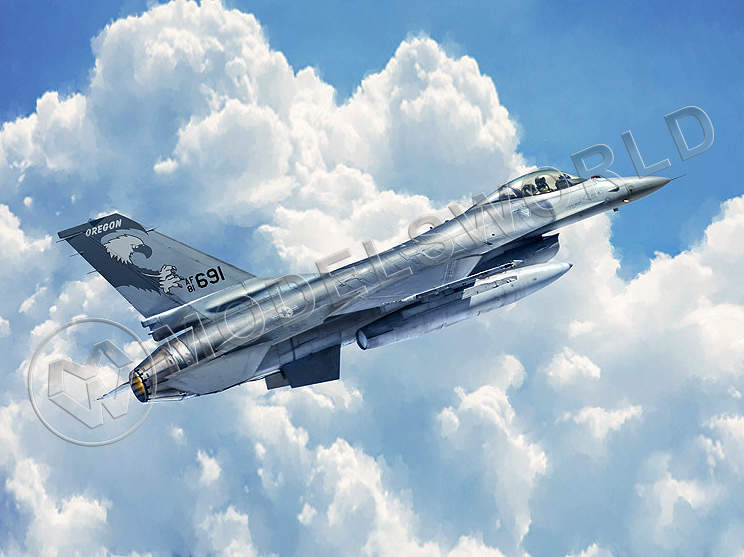 Склеиваемая пластиковая модель самолета F-16A Fighting Falcon. Масштаб 1:48 - фото 1