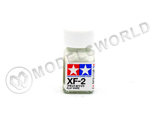Эмалевая матовая краска Tamiya в стеклянной баночке 10 мл. XF-2 Flat White - фото 1