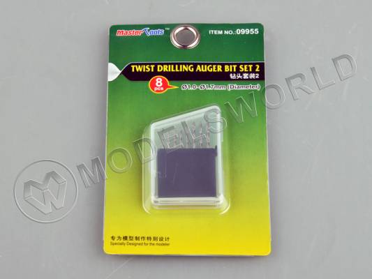 Мини-сверла Master Tools набор №2, диаметр 1.0-1.7 мм, 8 шт