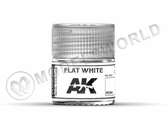 Акриловая лаковая краска AK Interactive Real Colors. Flat White. 10 мл