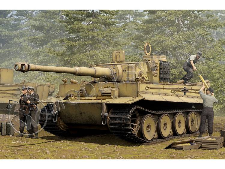 Склеиваемая пластиковая модель Немецкий танк  Pz.Kpfw. VI Tiger I, ранний. Масштаб 1:16 - фото 1
