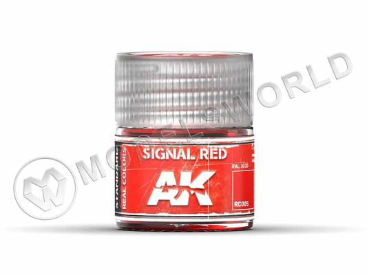 Акриловая лаковая краска AK Interactive Real Colors. Signal Red. 10 мл
