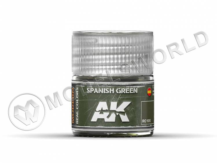 Акриловая лаковая краска AK Interactive Real Colors. Spanish Green. 10 мл - фото 1