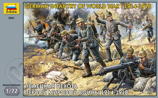 Миниатюра Немецкая пехота Первой мировой войны 1914-1918. Масштаб 1:72 - фото 1