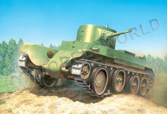 Склеиваемая пластиковая модель Легкий танк БТ-7. 1935 ранняя версия. Масштаб 1:35