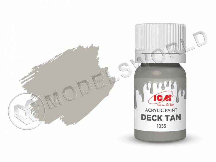 Акриловая краска ICM, цвет Палубный (Deck Tan), 12 мл - фото 1