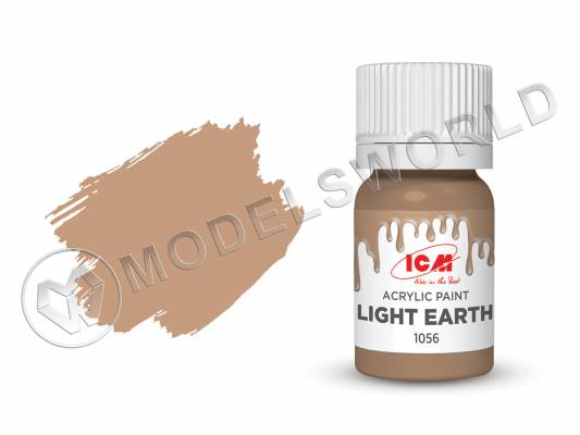 Акриловая краска ICM, цвет Светлая Земля (Light Earth), 12 мл