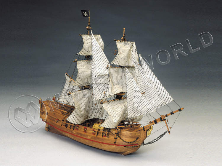 Набор для постройки модели корабля BLACK FALCON пиратский бриг XVIII в. Масштаб 1:100 - фото 1