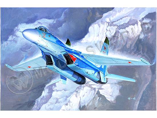 Склеиваемая пластиковая модель Советский истребитель Su-27 Flanker B. Масштаб 1:72 - фото 1