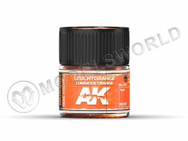 Акриловая лаковая краска AK Interactive Real Colors. Leuchtorange-Luminous Orange RAL 2005. 10 мл