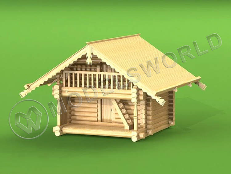 Набор для постройки модели Амбара из села Коккойла (Кижи) . Масштаб 1:72 - фото 1