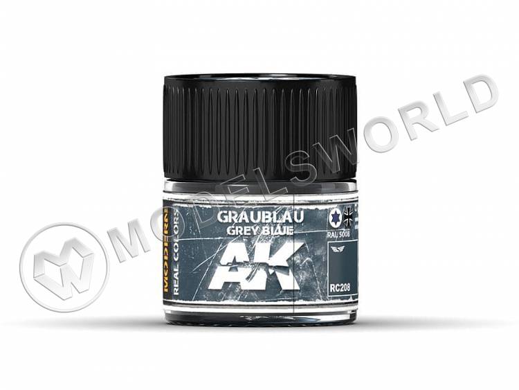 Акриловая лаковая краска AK Interactive Real Colors. Graublau-Grey Blue RAL 5008. 10 мл - фото 1