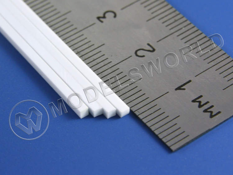 Полоска пластиковая для масштаба S, 1.6х1.6 мм, 9 шт - фото 1