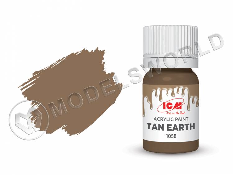 Акриловая краска ICM, цвет Жёлто-коричневая глина (Tan Earth), 12 мл - фото 1