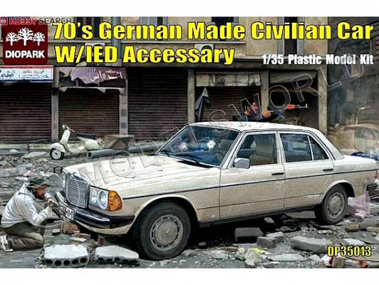 Склеиваемая пластиковая модель  70`s German-made Civilian Car w/ IED Accesary. Масштаб 1:35