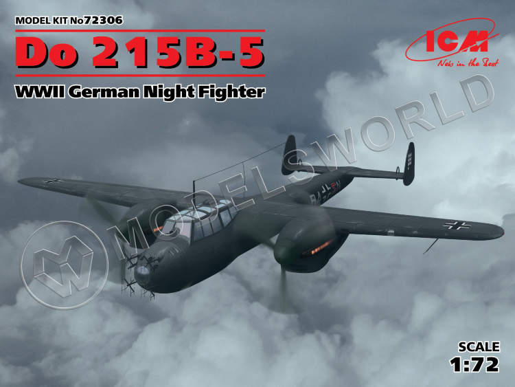 Склеиваемая пластиковая модель Do 215B-5, Германский ночной истребитель ІІ МВ. Масштаб 1:72 - фото 1
