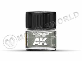 Акриловая лаковая краска AK Interactive Real Colors. Grüngrau-Green Grey RAL 7009 (MODERN). 10 мл