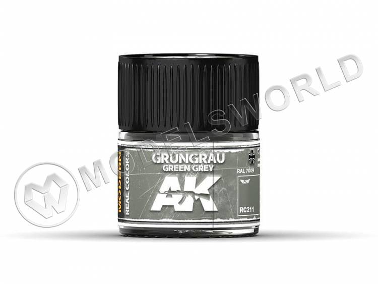 Акриловая лаковая краска AK Interactive Real Colors. Grüngrau-Green Grey RAL 7009 (MODERN). 10 мл - фото 1