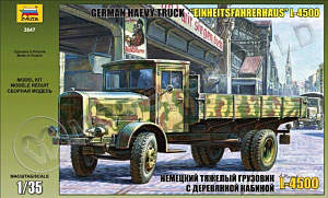 ZV-3647_s.jpg Немецкий тяжёлый грузовик с деревянной кабиной L-4500. Масштаб 1:35 - фото 1