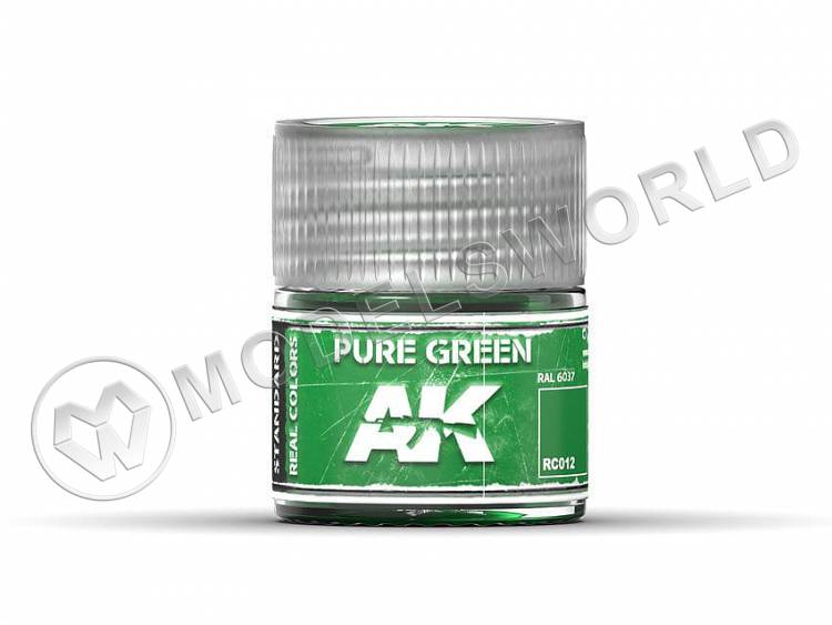 Акриловая лаковая краска AK Interactive Real Colors. Pure Green. 10 мл - фото 1