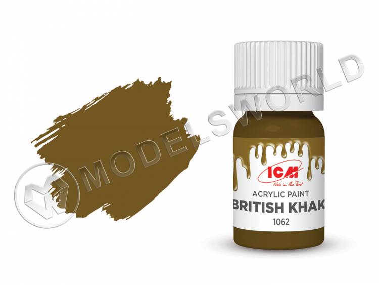 Акриловая краска ICM, цвет Британский хаки (British Khaki), 12 мл - фото 1