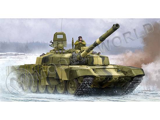 Склеиваемая пластиковая модель Российский танк Т-72Б2 "Рогатка" T-72B2. Масштаб 1:35 - фото 1