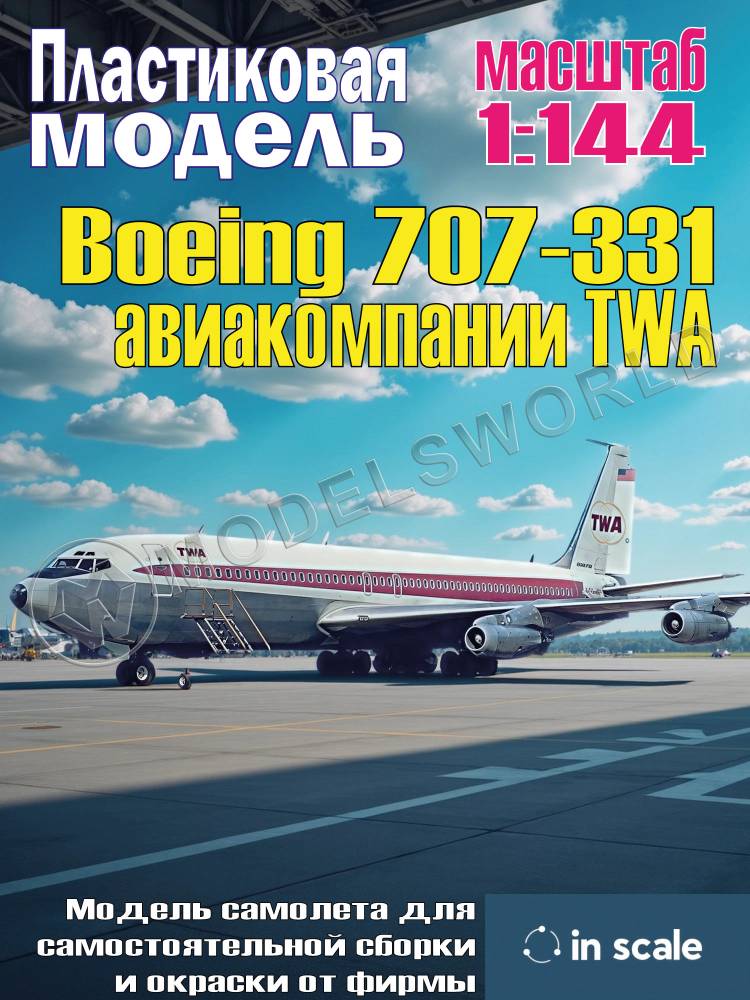 Пластиковая модель 1/144 Boeing 707-331 Пластиковая модель 1/144 Boeing 707-331 - фото 1