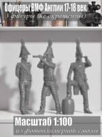 Офицеры ВМФ Англии. XVII-XVIII век. Масштаб 1:100
