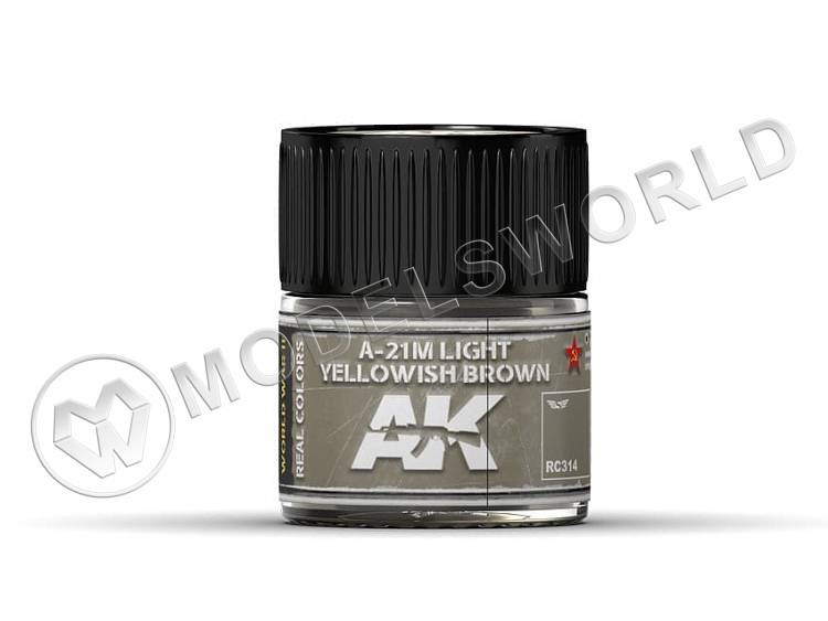Акриловая лаковая краска AK Interactive Real Colors. A-21M Light Yellowish Brown. 10 мл - фото 1