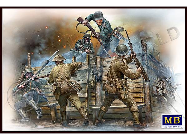 Фигуры Рукопашный бой, немецкие и британские пехотинцы, I МВ. Масштаб 1:35 - фото 1