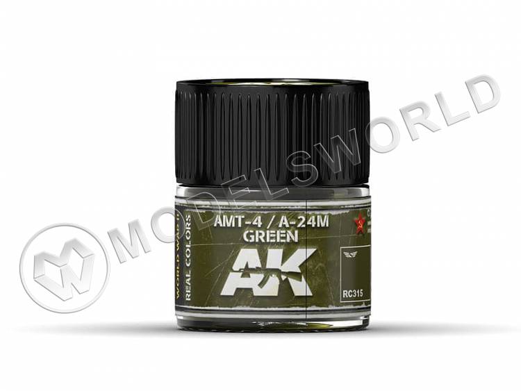 Акриловая лаковая краска AK Interactive Real Colors. AMT-4 / A-24M Green. 10 мл - фото 1