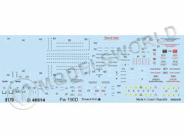Декаль Fw 190D stencils. Масштаб 1:48