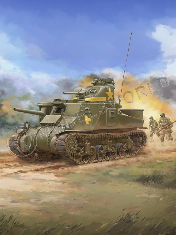 Склеиваемая пластиковая модель Американский средний танк M3A3. Масштаб 1:35 - фото 1