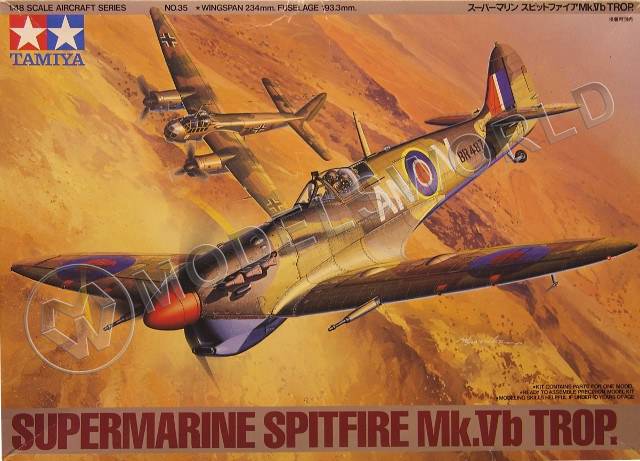 Склеиваемая пластиковая модель Spitfire Mk.Vb Trop. Масштаб 1:48 - фото 1