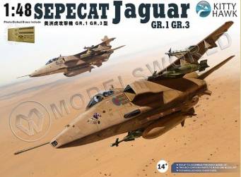 Склеиваемая пластиковая модель самолета Sepecat Jaguar GR.1/GR.3. Масштаб 1:48 - фото 1