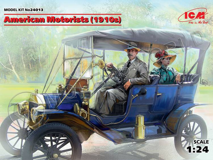 Фигуры Американские автолюбители, 1910-е г. Масштаб 1:24 - фото 1