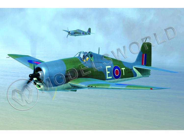 Склеиваемая пластиковая модель Палубный истребитель Grumman Hellcat Mk II. Масштаб 1:48 - фото 1