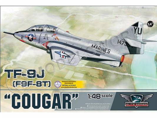 Склеиваемая пластиковая модель самолета TF-9J (F9F-8T) Cougar. Масштаб 1:48