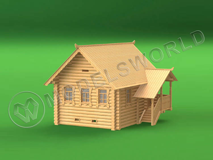 Набор для постройки модели Деревенская изба. Масштаб 1:35 - фото 1