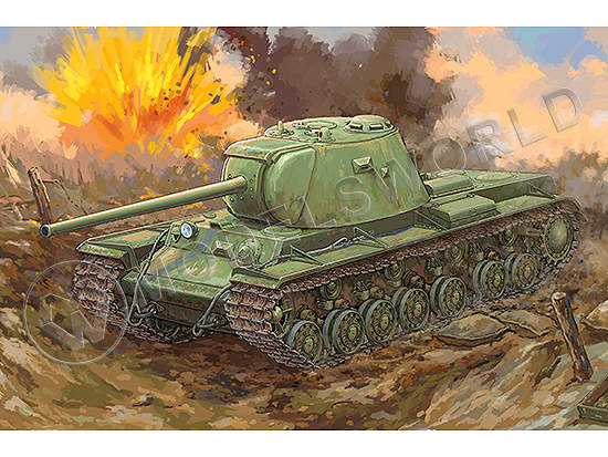 Склеиваемая пластиковая модель Советский тяжелый танк КВ-3. Масштаб 1:35 - фото 1