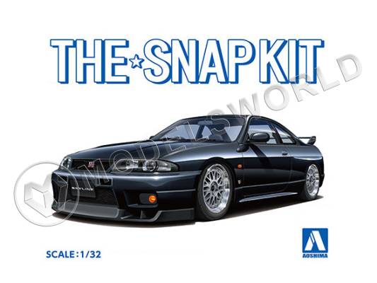 Склеиваемая пластиковая модель SNAPKIT Nissan Skyline GT-R -R33 Custom Wheel (Black). Масштаб 1:32