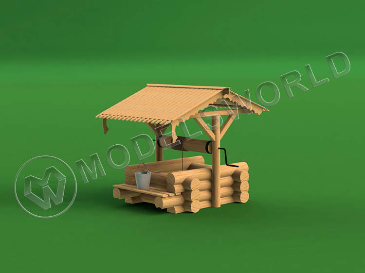 Набор для постройки модели Деревенский колодец. Масштаб 1:35 - фото 1
