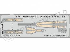 Фототравление для модели Gladiator Mk.I привязные ремни, сталь, ICM. Масштаб 1:32