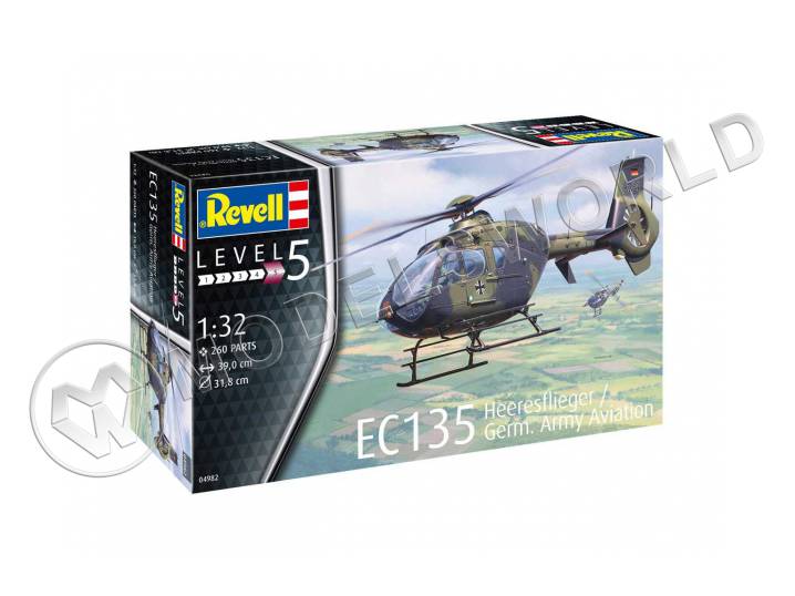 Склеиваемая пластиковая модель Вертолет EC135 немецкая армия. Масштаб 1:32 - фото 1