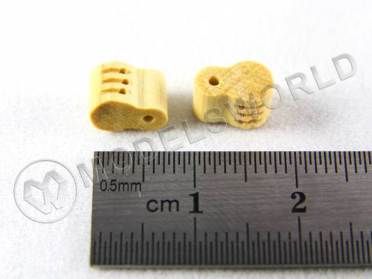 Комель-блок трехшкивный, самшит, 8 мм, 2 шт