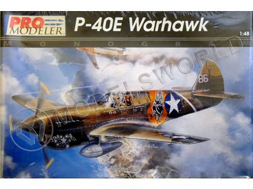 Склеиваемая пластиковая модель самолета P-40E Warhawk. Масштаб 1:48 - фото 1