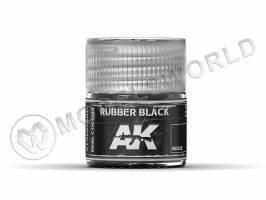 Акриловая лаковая краска AK Interactive Real Colors. Rubber Black. 10 мл
